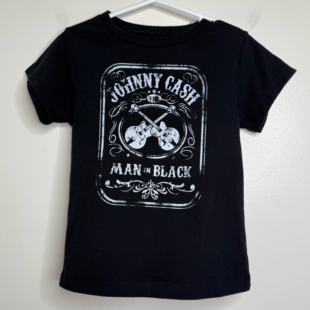 Johnny Cash Man in Black T Shirt Kids Size 4T Unisex Toddler
